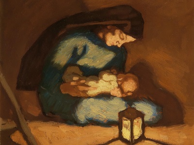 painting of madonna and child